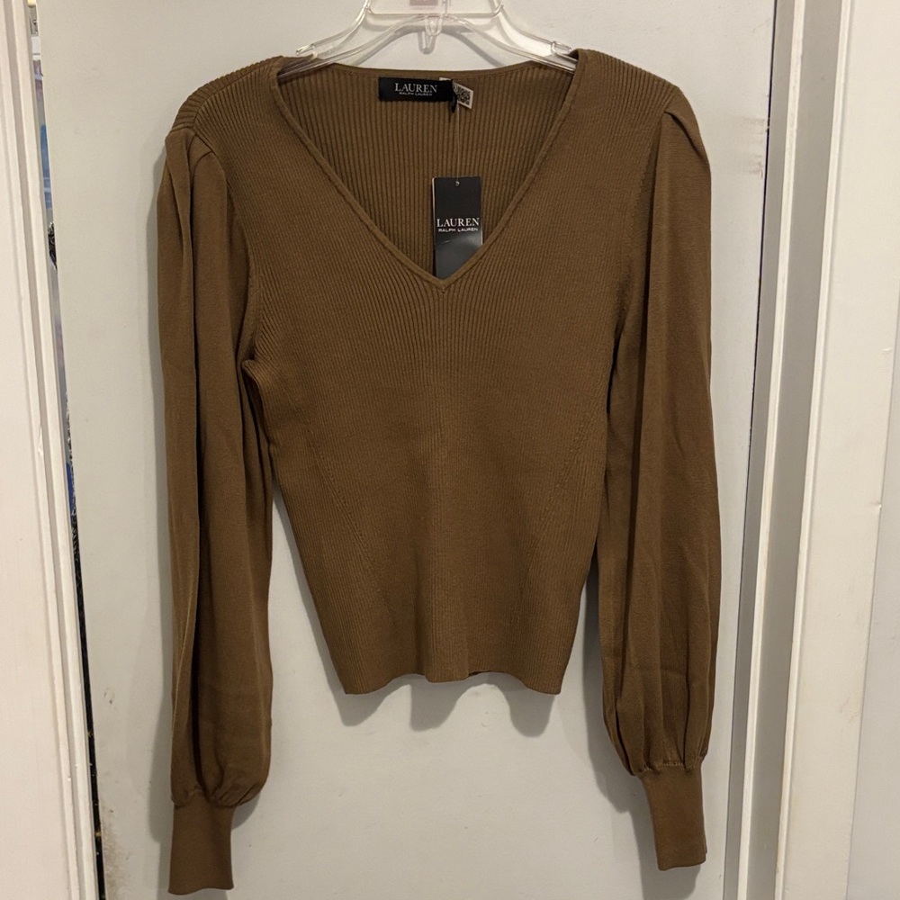 Ralph Lauren Brown V-Neck Sweater